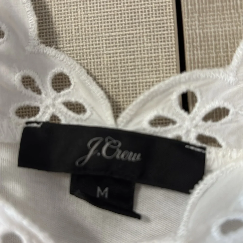 J. Crew size M White Eyelet Blouse - Picture 4 of 5